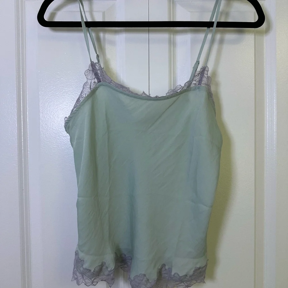 Free People Intimately Sunset Lover Lace Trim Cami in Sea Mist XS NWOT - Picture 3 of 6